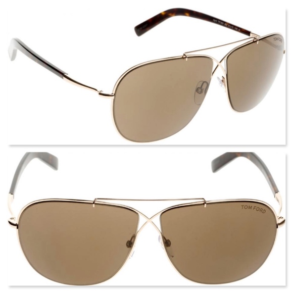 Tom Ford Accessories - New TOM FORD April Gold Havana Aviator Sunglasses
